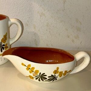 Vintage, Stangl “Golden Blossom” gravy dish. 3.5”x7” (bowl)